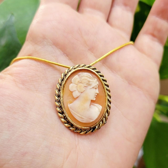 Vintage Classic Cameo Necklace and Boucher Brooch Pin - Picture 3 of 5